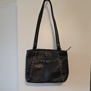 Stone Mountain Accessories Black Studded Shoulder Bag